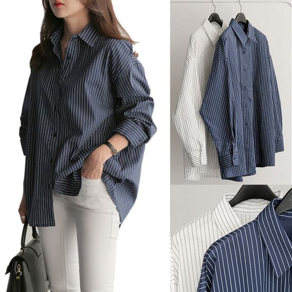autumn striped blusas turn-down collar shirt women femme thin long sleeve ladies blouses blouse womens clothing, White
autumn striped blusas turn-down collar shirt women femme thin long sleeve ladies blouses blouse womens clothing, White