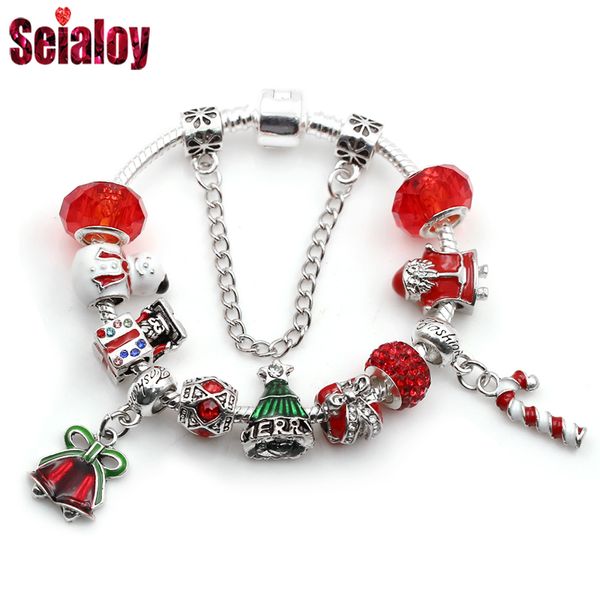 seialoy christmas tree charm bracelets for women original red crystal snowman santa gift bag beads fine bracelet bangle gifts, Golden;silver
seialoy christmas tree charm bracelets for women original red crystal snowman santa gift bag beads fine bracelet bangle gifts, Golden;silver