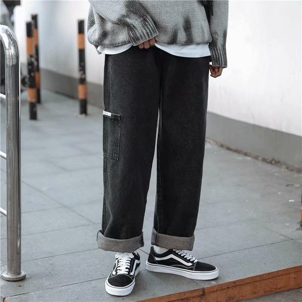new 2020 fashion denim casual korean wild light blue washed jeans trendy men's hong kong style loose straight jeans
new 2020 fashion denim casual korean wild light blue washed jeans trendy men's hong kong style loose straight jeans