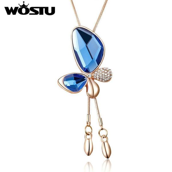 wostu 2019 fashion pure blue love pendant necklace for women clear zircon love chain valentine's day luxury jewelry dbn009, Silver
wostu 2019 fashion pure blue love pendant necklace for women clear zircon love chain valentine's day luxury jewelry dbn009, Silver