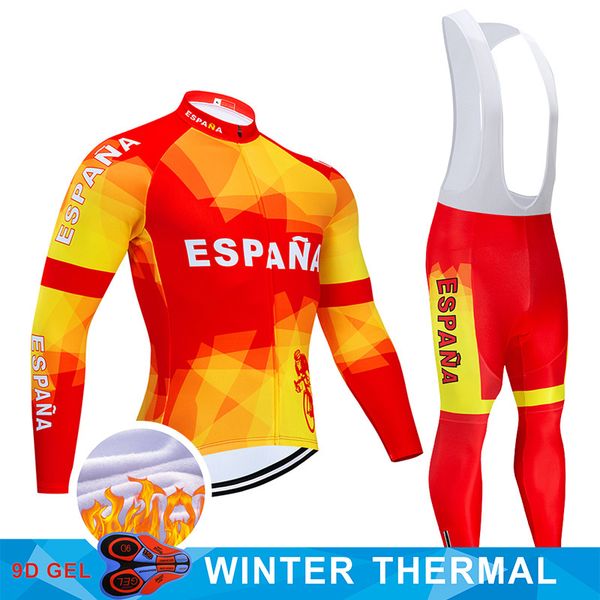 2020 team espana winter cycling jersey 9d set mtb uniform bike clothing men ropa ciclismo thermal fleece bicycle cycling wear, Black;blue 
2020 team espana winter cycling jersey 9d set mtb uniform bike clothing men ropa ciclismo thermal fleece bicycle cycling wear, Black;blue