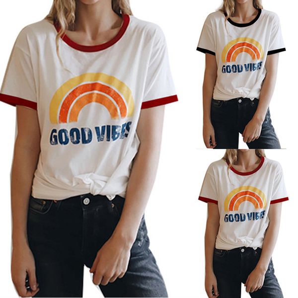 женщины good vibes радуга streetwear ти слоган дама top crew neck короткого рукав смешная soft hipster повседневный t-shirt, White
женщины good vibes радуга streetwear ти слоган дама top crew neck короткого рукав смешная soft hipster повседневный t-shirt, White