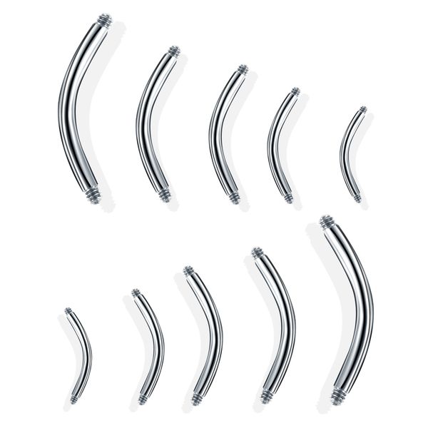 100pcs/lot steel curved bar parts screw barbells for eyebrow navel piercing jewelry post only replacements accessories 14g 16g, Slivery;golden
100pcs/lot steel curved bar parts screw barbells for eyebrow navel piercing jewelry post only replacements accessories 14g 16g, Slivery;golden