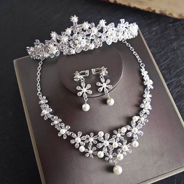 bling bride headwear three piece set crystal pearls necklace water drill earrings european and american bridal crown sets jewelry marriage, White
bling bride headwear three piece set crystal pearls necklace water drill earrings european and american bridal crown sets jewelry marriage, White
