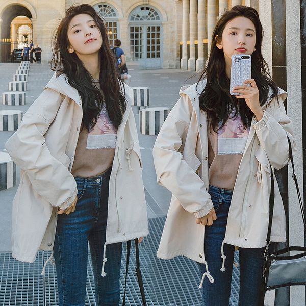casual loose windbreaker jacket women 2019 autumn new korean solid hooded jackets pockets oversized coat hoodie, Black;brown
casual loose windbreaker jacket women 2019 autumn new korean solid hooded jackets pockets oversized coat hoodie, Black;brown