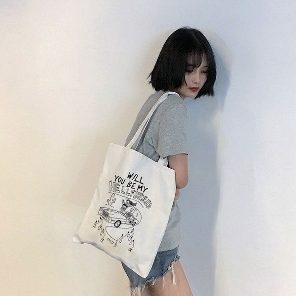 goth dark aesthetic print women canvas bags female gothic shopping eco reusable foldable shoulder bag harajuku handbag tote
goth dark aesthetic print women canvas bags female gothic shopping eco reusable foldable shoulder bag harajuku handbag tote