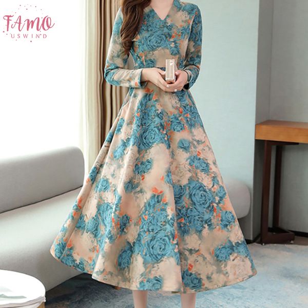 vintage dress women v neck long sleeve ankle length big swing elegant princess print slim waist boho floral vestidos, Black;gray
vintage dress women v neck long sleeve ankle length big swing elegant princess print slim waist boho floral vestidos, Black;gray