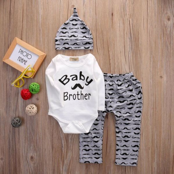 newborn baby boys cotton 3pcs clothes letter long sleeve romper jumpsuit + moustache print long pants casual outfits set 0-18m, White
newborn baby boys cotton 3pcs clothes letter long sleeve romper jumpsuit + moustache print long pants casual outfits set 0-18m, White