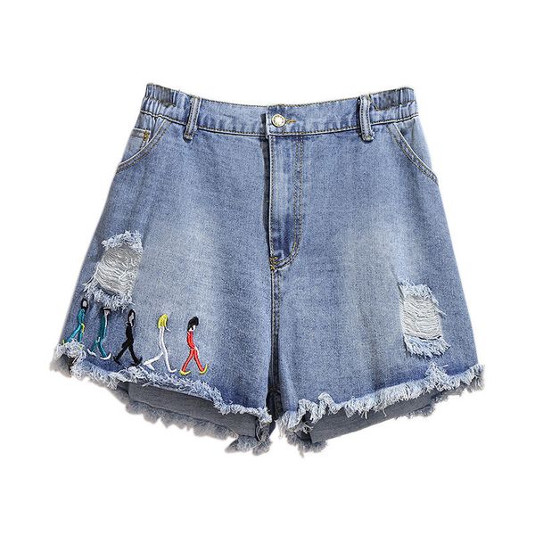 plus size xxl-6xl hole jeans shorts women spring summer hair edge embroidery casual short pants elastic waist denim shorts g840, White;black
plus size xxl-6xl hole jeans shorts women spring summer hair edge embroidery casual short pants elastic waist denim shorts g840, White;black