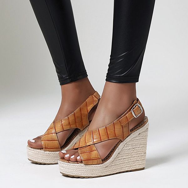 rimocy brown stone pattern high heels platform sandals women summer strappy wedges sandalias for woman plus size 43 rome shoes, Black
rimocy brown stone pattern high heels platform sandals women summer strappy wedges sandalias for woman plus size 43 rome shoes, Black
