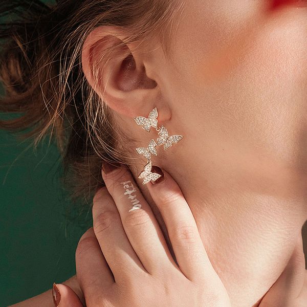 bling bling cz zircon 4 butterfly stud earrings for women 2020 summer style charming korean eardrop earrings quality, Golden;silver
bling bling cz zircon 4 butterfly stud earrings for women 2020 summer style charming korean eardrop earrings quality, Golden;silver