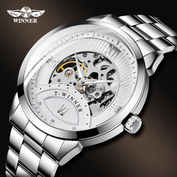 winner male wristwatch mens fashion business stainless steel watches automatic mechanical watch mens luminous skeleton clock, Slivery;brown
winner male wristwatch mens fashion business stainless steel watches automatic mechanical watch mens luminous skeleton clock, Slivery;brown