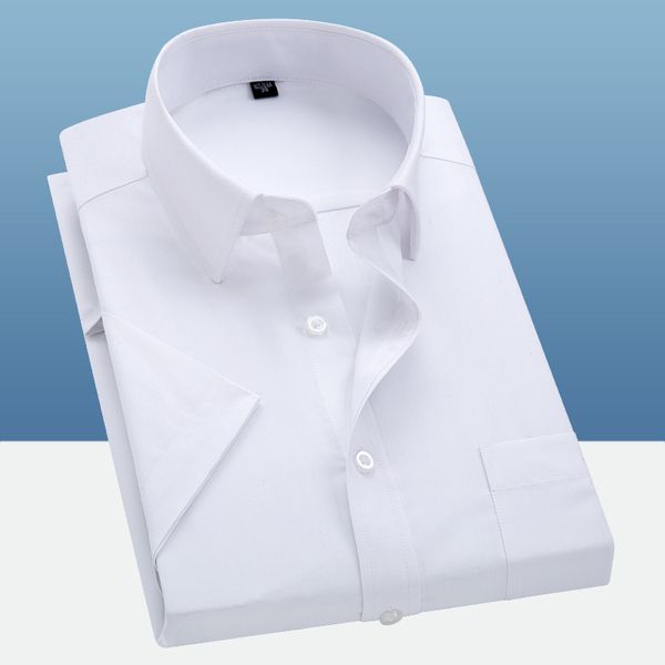 men's short sleeve shirt solid business casual camisas hombre collar shirt men blouse, White;black
men's short sleeve shirt solid business casual camisas hombre collar shirt men blouse, White;black