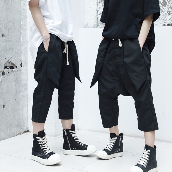 2019 spring new men's casual fashion hip hop eight pants hair stylist simple loose casual harem pants clothing, Black
2019 spring new men's casual fashion hip hop eight pants hair stylist simple loose casual harem pants clothing, Black