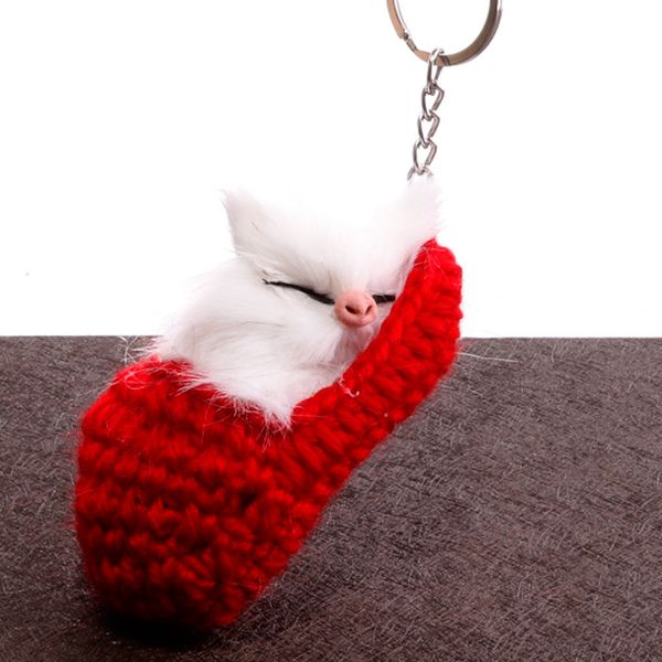 lovely sleeping cat key ring women girls handmade animal woven shoes faux fur kitten key chains car bag rings, Silver
lovely sleeping cat key ring women girls handmade animal woven shoes faux fur kitten key chains car bag rings, Silver