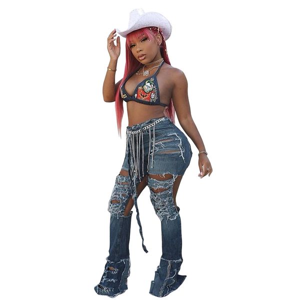 2020 jeans 2083 versitile fashion cool large with holes washing high-waisted no bombs micro bell-bottom pants new style, Blue
2020 jeans 2083 versitile fashion cool large with holes washing high-waisted no bombs micro bell-bottom pants new style, Blue