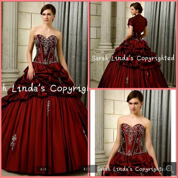 2019 new design ball gown burgundy taffeta sweet 16 prom dress formal gowns embroidery strapless pick ups beaded prom dresses selling, Black
2019 new design ball gown burgundy taffeta sweet 16 prom dress formal gowns embroidery strapless pick ups beaded prom dresses selling, Black