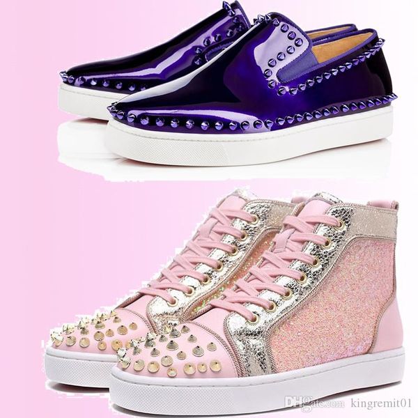 2019 new designer sport sneakers box dust bag slip-on roller boat red bottoms casual shoes mens women suede spike crystal leather, Black
2019 new designer sport sneakers box dust bag slip-on roller boat red bottoms casual shoes mens women suede spike crystal leather, Black