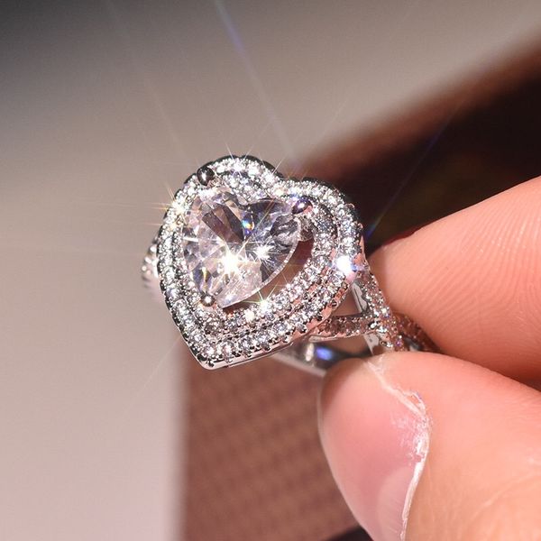 fashion crystal zircon heart shaped wedding rings women's zircon engagement rings glamour jewelry, Slivery;golden
fashion crystal zircon heart shaped wedding rings women's zircon engagement rings glamour jewelry, Slivery;golden