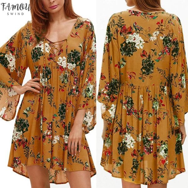 dress women floral print bandage deep v-neck flare sleeve dress casual loose short mini dress women aug3, Black;gray
dress women floral print bandage deep v-neck flare sleeve dress casual loose short mini dress women aug3, Black;gray