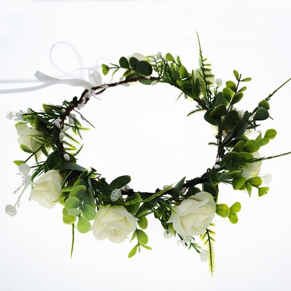 wholesale women's flower wreath crown girls headband women wedding hair accessories headdress girl floral garland headwear, Slivery;white 
wholesale women's flower wreath crown girls headband women wedding hair accessories headdress girl floral garland headwear, Slivery;white