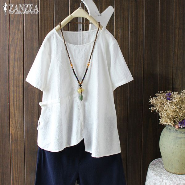 asymmetrical women linen blouse 2019 zanzea waist shirt female o neck short sleeve chemise vintage oversized summer blusas, White
asymmetrical women linen blouse 2019 zanzea waist shirt female o neck short sleeve chemise vintage oversized summer blusas, White