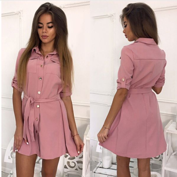 women casual sashes a line party dress ladies half sleeve turn down collar elegant dress new fashion women mini dress, Black;gray
women casual sashes a line party dress ladies half sleeve turn down collar elegant dress new fashion women mini dress, Black;gray