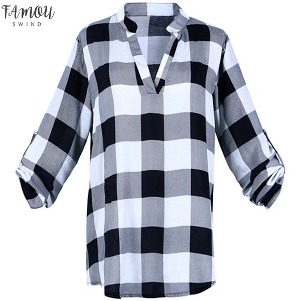 fashion summer women blouse shirt shirts plus size 4xl 5xl regular grid printed armbands loose tee blusas feminina casual, White
fashion summer women blouse shirt shirts plus size 4xl 5xl regular grid printed armbands loose tee blusas feminina casual, White