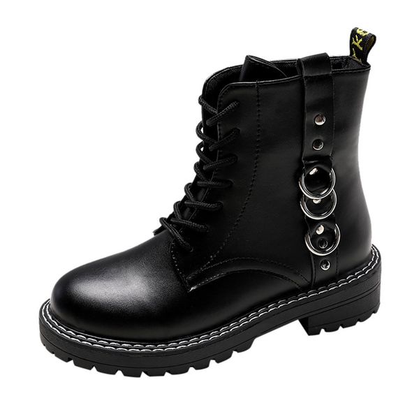 2019 autumn ankle boots for women motorcycle boots lace up chunky heels casual lacing round toe leather platform shoes female, Black
2019 autumn ankle boots for women motorcycle boots lace up chunky heels casual lacing round toe leather platform shoes female, Black