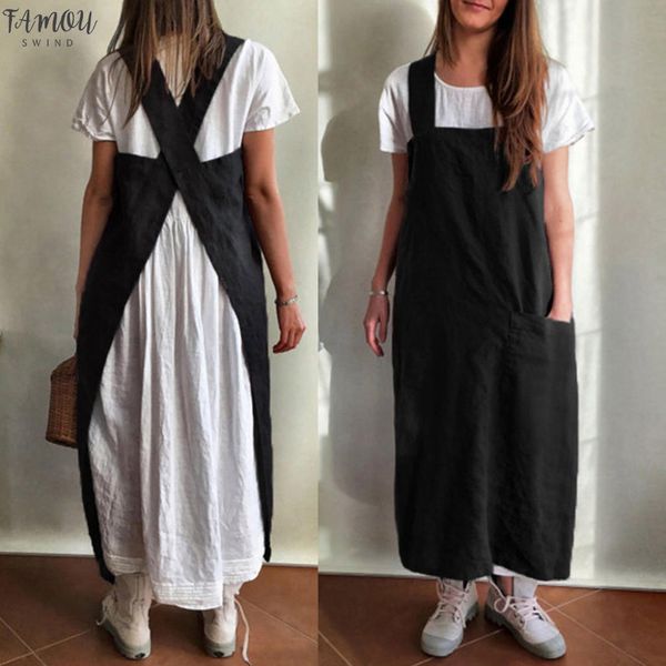 women vintage side pockets apron linen dress female autumn black vestidos mujer 2020 new fashion sleeveless solid color dress, Black;gray
women vintage side pockets apron linen dress female autumn black vestidos mujer 2020 new fashion sleeveless solid color dress, Black;gray