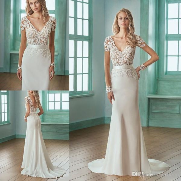 mermaid wedding dresses v neck applique long sleeve backless satin sweep train bridal gowns beach, White
mermaid wedding dresses v neck applique long sleeve backless satin sweep train bridal gowns beach, White