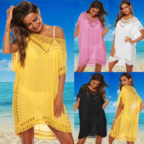 2020 brand new mujer tassel lace women beach dress transparent bikini cover up crochet swimwear female bathing suit sundress 
2020 brand new mujer tassel lace women beach dress transparent bikini cover up crochet swimwear female bathing suit sundress