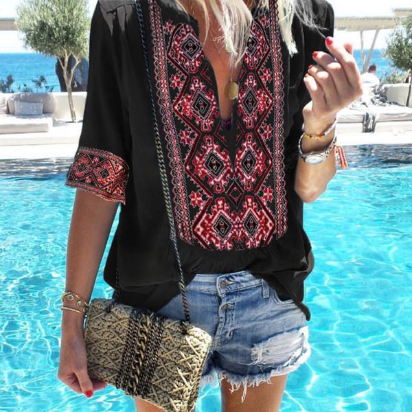 februaryfrost women summer deep v-neck half sleeve casual bohemia t-shirts fashion floral printed blouses loose patchwork shirt, White
februaryfrost women summer deep v-neck half sleeve casual bohemia t-shirts fashion floral printed blouses loose patchwork shirt, White
