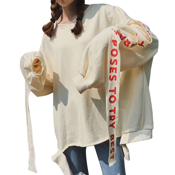 women's hoodies & sweatshirts korean kpop harajuku oversized hoodie streetwear women letter print long ribbon sweatshirt 2021 hip hop, Black
women's hoodies & sweatshirts korean kpop harajuku oversized hoodie streetwear women letter print long ribbon sweatshirt 2021 hip hop, Black