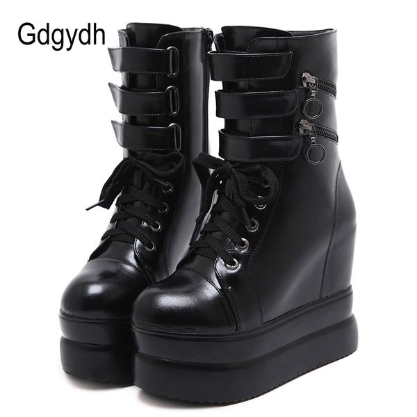 gdgydh new lace up platform boots gothic shoes woman zipper wedges shoes for women autumn winter soft leather wholesale, Black
gdgydh new lace up platform boots gothic shoes woman zipper wedges shoes for women autumn winter soft leather wholesale, Black