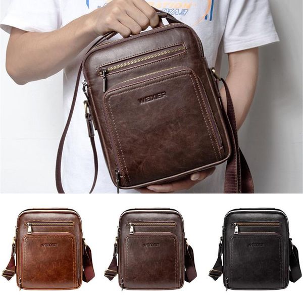 кожаная мужская сумка через плечо повседневная деловая кожаная мужская сумка-мессенджер старинные мужские большие сумки на молнии