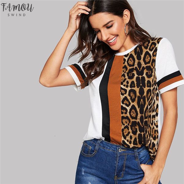 white color block cut-and-sew leopard panel short sleeve o-neck casual t shirt women 2019 summer leisure tshirt
white color block cut-and-sew leopard panel short sleeve o-neck casual t shirt women 2019 summer leisure tshirt