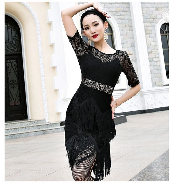 black latin ballroom dance dress standard tassel lace skirt for women tango/qiaqia/rumba national practice clothes b0245, Black;red
black latin ballroom dance dress standard tassel lace skirt for women tango/qiaqia/rumba national practice clothes b0245, Black;red