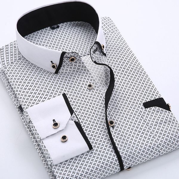 men's casual shirts men slim fit business work office daily life formal print shirt thin long sleeve fashion holiday leisure party, White;black
men's casual shirts men slim fit business work office daily life formal print shirt thin long sleeve fashion holiday leisure party, White;black