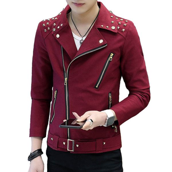mcikkny korean style men rivet irregular zipper jackets coats zip up lapel collar jacket outwear male clothing size m-2xl, Black;brown
mcikkny korean style men rivet irregular zipper jackets coats zip up lapel collar jacket outwear male clothing size m-2xl, Black;brown