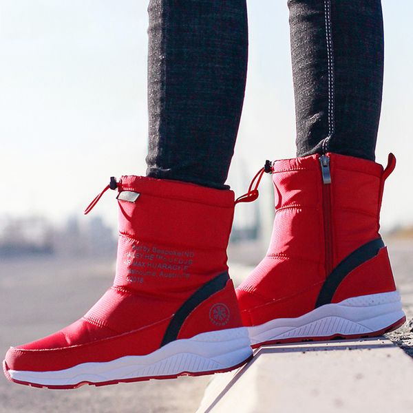 women winter boots 2019 women snow boots platform thick fur warm non-slip waterproof winter shoes botas mujer, Black