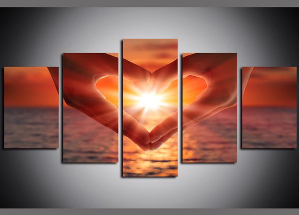 5 panels canvas wall art heart shape gesture sunset seaview pictures paintings giclee on canvas prints and posters oil paintngs artwork
5 panels canvas wall art heart shape gesture sunset seaview pictures paintings giclee on canvas prints and posters oil paintngs artwork