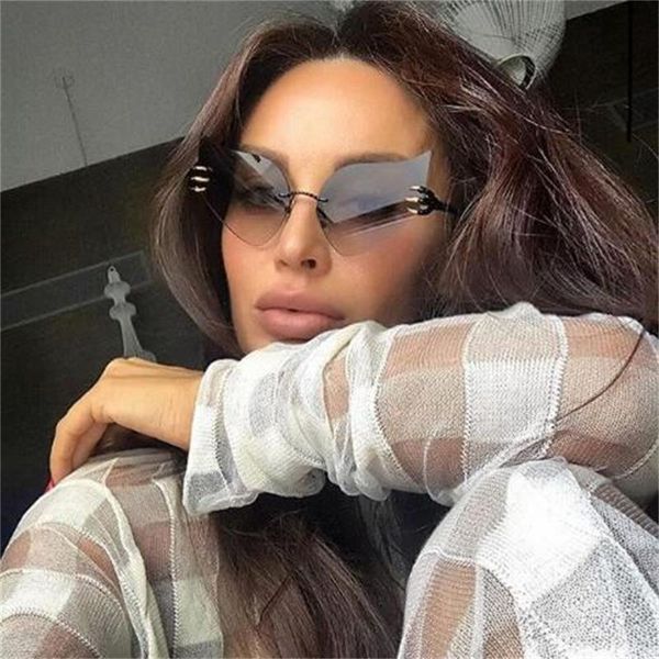 retro vintage cateye sunglasses women designer sunglasses 2018 gradient rimless sun glasses female legs, White;black
retro vintage cateye sunglasses women designer sunglasses 2018 gradient rimless sun glasses female legs, White;black