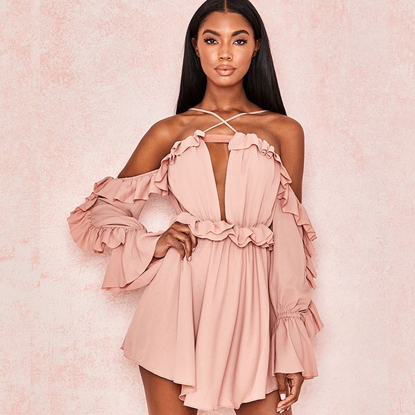 elegant off shoulder women chiffon dress spaghetti strap ruffle short sundress lady vintage holiday beach dresses, White;black
elegant off shoulder women chiffon dress spaghetti strap ruffle short sundress lady vintage holiday beach dresses, White;black