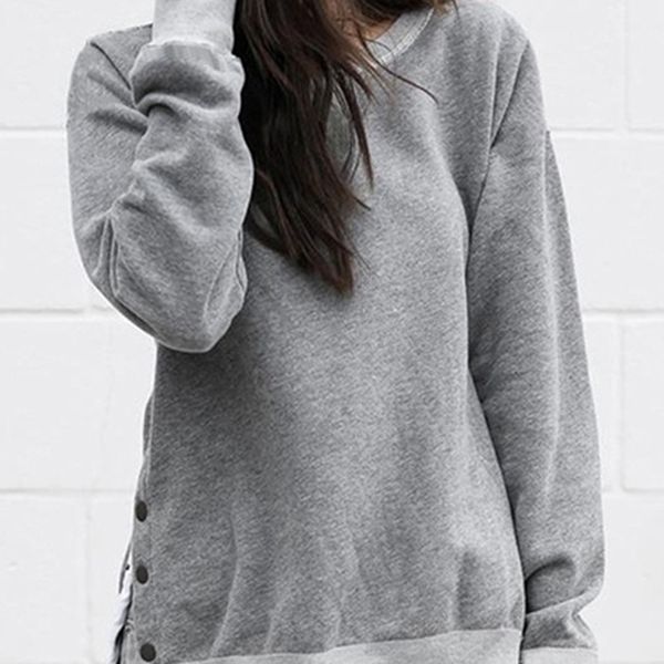 new autumn winter women casual ladies solid color long sleeve sweatshirt fashion button o neck pullovers sweatshirts, Black
new autumn winter women casual ladies solid color long sleeve sweatshirt fashion button o neck pullovers sweatshirts, Black