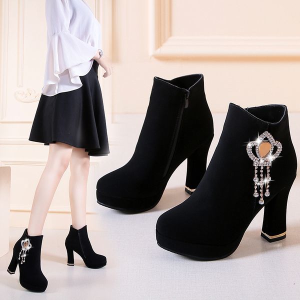 white ankle boots round toe women shoes autumn zipper winter footwear luxury designer boots-women booties woman 2019 high heels, Black
white ankle boots round toe women shoes autumn zipper winter footwear luxury designer boots-women booties woman 2019 high heels, Black