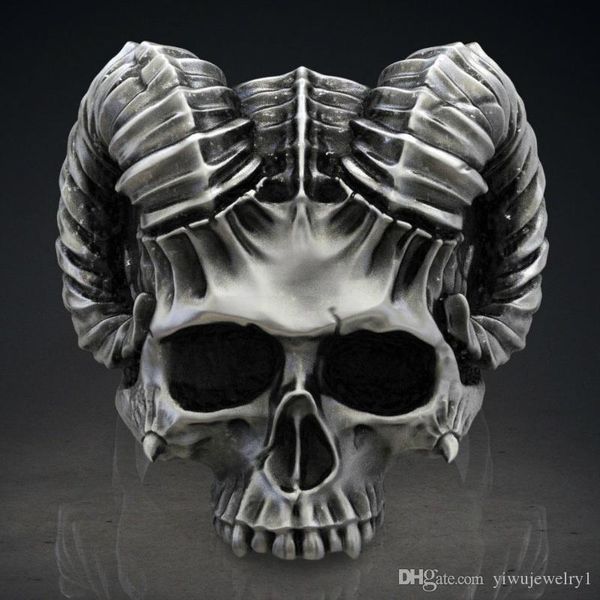 gothic 316l stainless steel capricornus sheep head devil's ring for men's punk skull jewelry ghost knight jewelry for male, Silver
gothic 316l stainless steel capricornus sheep head devil's ring for men's punk skull jewelry ghost knight jewelry for male, Silver