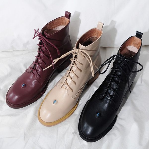 mljuese 2018 women cow leather ankle boots lace up round toe high heels black color autumn spring riding boots size 33-43
mljuese 2018 women cow leather ankle boots lace up round toe high heels black color autumn spring riding boots size 33-43