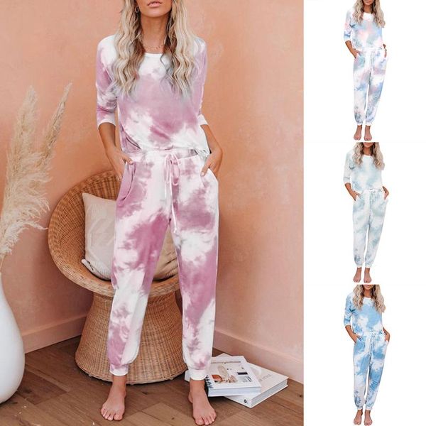 spring tie dye печати костюм наборы женщины моды sportwear с длинным рукавом печати вершины и sweatpant открытый наборы домашняя одежда дамы, White
spring tie dye печати костюм наборы женщины моды sportwear с длинным рукавом печати вершины и sweatpant открытый наборы домашняя одежда дамы, White