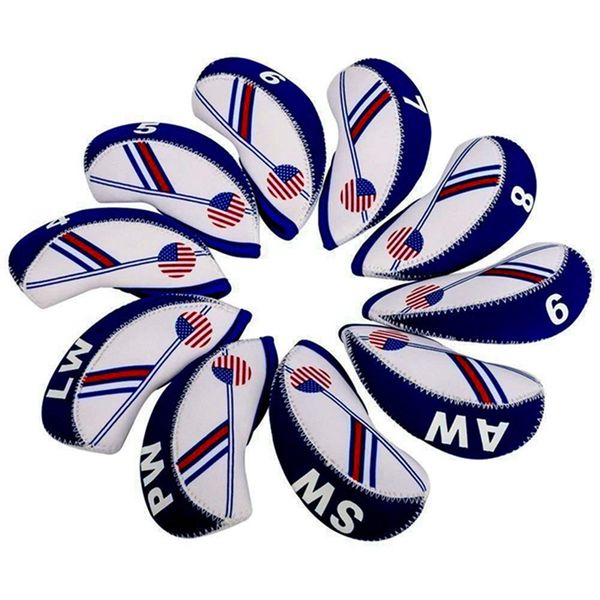 10pcs/set duplex printing waterproof golf club head iron headcovers blue white head cover golf club accessories
10pcs/set duplex printing waterproof golf club head iron headcovers blue white head cover golf club accessories